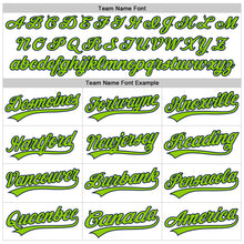 Load image into Gallery viewer, Custom White Neon Green-Navy 3D Pattern Design Curve Lines Authentic Baseball Jersey
