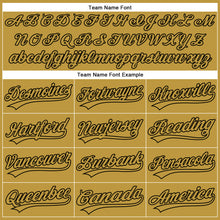 Load image into Gallery viewer, Custom Old Gold Black 3D Pattern Design Side Stripes Authentic Baseball Jersey
