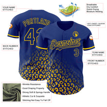 Load image into Gallery viewer, Custom Royal Yellow 3D Pattern Design Leopard Print Fade Fashion Authentic Baseball Jersey
