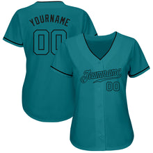 Load image into Gallery viewer, Custom Teal Teal-Black Authentic Baseball Jersey

