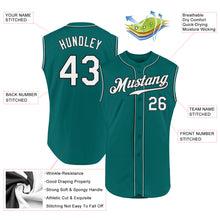 Load image into Gallery viewer, Custom Aqua White-Black Authentic Sleeveless Baseball Jersey
