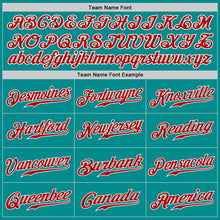 Load image into Gallery viewer, Custom Aqua Red-White Authentic Baseball Jersey
