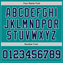 Load image into Gallery viewer, Custom Aqua Navy-White Authentic Baseball Jersey
