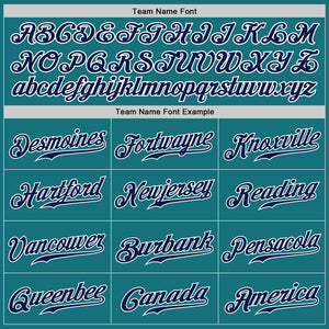 Custom Teal Navy-White Authentic Baseball Jersey