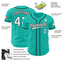 Load image into Gallery viewer, Custom Aqua White-Black Authentic Baseball Jersey

