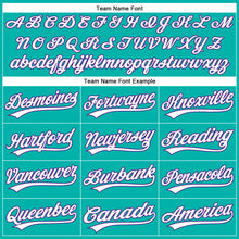 Load image into Gallery viewer, Custom Aqua White-Purple Authentic Baseball Jersey
