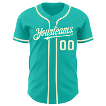 Load image into Gallery viewer, Custom Aqua Cream Authentic Baseball Jersey
