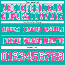 Load image into Gallery viewer, Custom Stitched Aqua Pink-White Football Pullover Sweatshirt Hoodie
