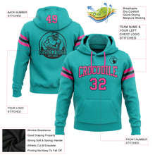 Load image into Gallery viewer, Custom Stitched Aqua Pink-Black Football Pullover Sweatshirt Hoodie
