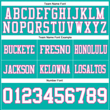 Load image into Gallery viewer, Custom Aqua White-Pink Authentic Football Jersey
