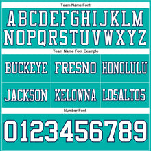 Load image into Gallery viewer, Custom Aqua White-Navy Authentic Football Jersey
