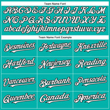 Load image into Gallery viewer, Custom Aqua White-Black Authentic Baseball Jersey
