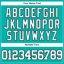 Load image into Gallery viewer, Custom Aqua White-Black Authentic Baseball Jersey
