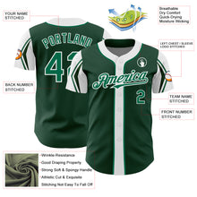 Load image into Gallery viewer, Custom Green Kelly Green-White 3 Colors Arm Shapes Authentic Baseball Jersey
