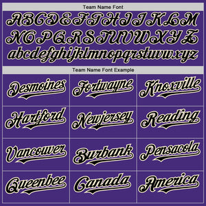 Custom Purple Black-Cream 3 Colors Arm Shapes Authentic Baseball Jersey