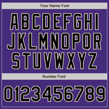 Load image into Gallery viewer, Custom Purple Black-Cream 3 Colors Arm Shapes Authentic Baseball Jersey
