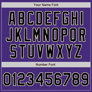 Custom Purple Black-Cream 3 Colors Arm Shapes Authentic Baseball Jersey