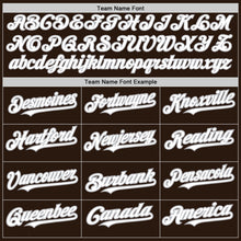 Load image into Gallery viewer, Custom Brown White-Gray 3 Colors Arm Shapes Authentic Baseball Jersey
