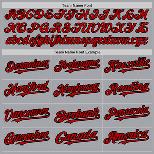 Custom Gray Red-Black 3 Colors Arm Shapes Authentic Baseball Jersey