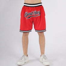 Load image into Gallery viewer, Custom Red Black-White Authentic Throwback Basketball Shorts
