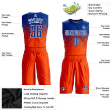Load image into Gallery viewer, Custom Orange Royal-White Round Neck Sublimation Basketball Suit Jersey
