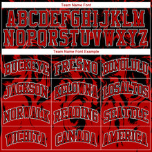 Load image into Gallery viewer, Custom Red Black-White Round Neck Sublimation Basketball Suit Jersey
