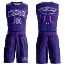 Load image into Gallery viewer, Custom Purple White Round Neck Sublimation Basketball Suit Jersey
