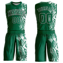 Load image into Gallery viewer, Custom Kelly Green Black-White Round Neck Sublimation Basketball Suit Jersey
