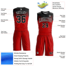 Load image into Gallery viewer, Custom Red Black-White Round Neck Sublimation Basketball Suit Jersey
