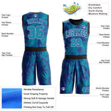 Load image into Gallery viewer, Custom Teal Purple-White Round Neck Sublimation Basketball Suit Jersey
