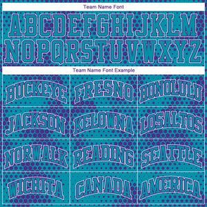 Custom Teal Purple-White Round Neck Sublimation Basketball Suit Jersey