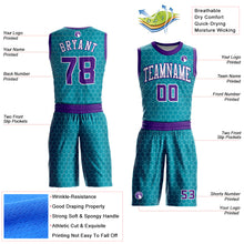 Load image into Gallery viewer, Custom Teal Purple-White Round Neck Sublimation Basketball Suit Jersey
