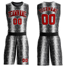Load image into Gallery viewer, Custom Black Red-White Animal Fur Print Round Neck Sublimation Basketball Suit Jersey
