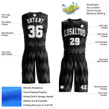 Load image into Gallery viewer, Custom Black White-Light Gray Round Neck Sublimation Basketball Suit Jersey
