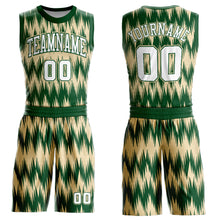 Load image into Gallery viewer, Custom Green White-Cream Round Neck Sublimation Basketball Suit Jersey
