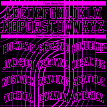 Load image into Gallery viewer, Custom Black Deep Pink Tracks Round Neck Sublimation Basketball Suit Jersey
