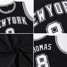 Load image into Gallery viewer, Custom Black Royal-White Authentic Throwback Basketball Jersey
