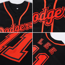 Load image into Gallery viewer, Custom Black Black-Red Authentic Baseball Jersey
