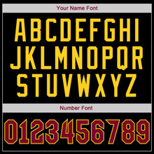Load image into Gallery viewer, Custom Black Crimson-Gold Authentic Baseball Jersey
