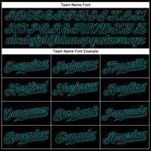 Load image into Gallery viewer, Custom Black Black-Teal Authentic Baseball Jersey
