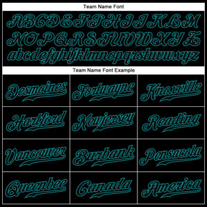 Custom Black Black-Teal Authentic Baseball Jersey