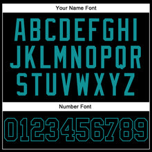 Load image into Gallery viewer, Custom Black Black-Teal Authentic Baseball Jersey
