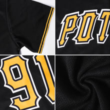Load image into Gallery viewer, Custom Black Vegas Gold-White Authentic Baseball Jersey
