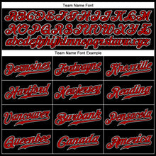 Load image into Gallery viewer, Custom Black Red Pinstripe Red-White Authentic Baseball Jersey
