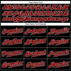 Custom Black Red Pinstripe Red-White Authentic Baseball Jersey