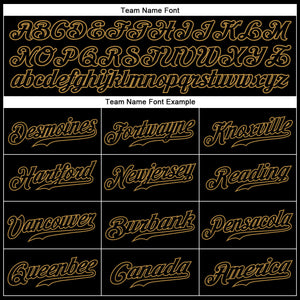 Custom Black Old Gold Pinstripe Black Authentic Baseball Jersey