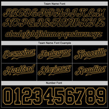 Load image into Gallery viewer, Custom Black Black-Old Gold Authentic Skull Fashion Baseball Jersey
