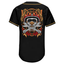 Load image into Gallery viewer, Custom Black Black-Old Gold Authentic Skull Fashion Baseball Jersey
