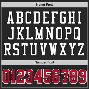 Custom Black Red-White Mesh Authentic Throwback Football Jersey