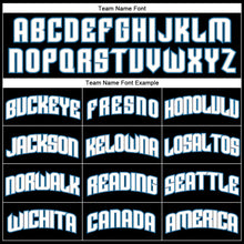 Load image into Gallery viewer, Custom Black Royal Pinstripe White-Blue Authentic  Basketball Jersey
